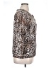 August Silk Animal Print Brown Long Sleeve Blouse Size 1X - photo 4