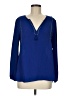 J.Crew 100% Polyester Blue Long Sleeve Blouse Size 6 - photo 1