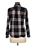 Old Navy 100% Cotton Plaid Black Long Sleeve Button-Down Shirt Size M - photo 2