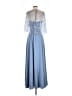 Basix Black Label 100% Polyester Blue Cocktail Dress Size 4 - photo 2