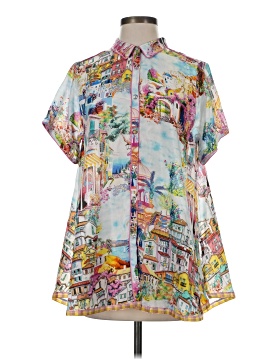 Johnny Was Short Sleeve Silk Top