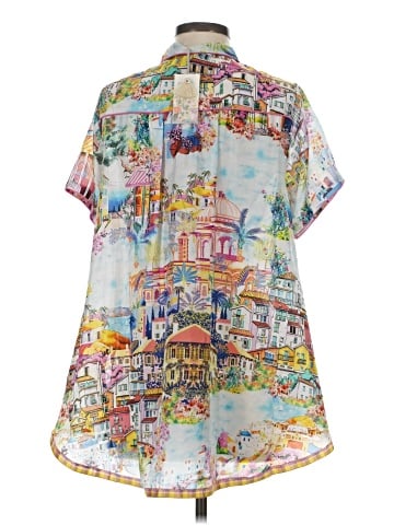 Johnny Was Short Sleeve Silk Top (view 2)