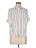 Japna 100% Rayon Stripes Ivory Short Sleeve Blouse Size M - photo 1