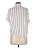 Japna 100% Rayon Stripes Ivory Short Sleeve Blouse Size M - photo 2
