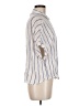 Japna 100% Rayon Stripes Ivory Short Sleeve Blouse Size M - photo 4
