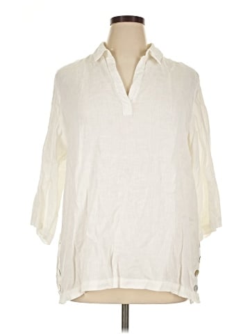 Sigrid Olsen 3/4 Sleeve Button-Down Shirt (view 1)