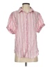 Dylan Stripes Pink Short Sleeve Blouse Size S - photo 1