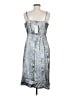 Worthington 100% Polyester Metallic Silver Cocktail Dress Size M - photo 2