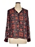 a.n.a. A New Approach 100% Polyester Paisley Orange Long Sleeve Blouse Size XL - photo 1