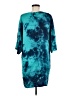 Three Dots 100% Silk Tie-dye Teal Casual Dress Size M - photo 2