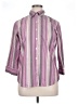 Foxcroft Stripes Purple 3/4 Sleeve Button-Down Shirt Size 14 - photo 1