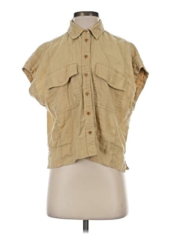 Madewell Flap-Pocket Button-Up Shirt in 100% Linen (view 1)