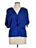 Cynthia Steffe Blue Short Sleeve Blouse Size L - photo 1