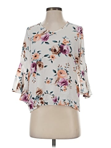 Green Envelope 3/4 Sleeve Blouse (view 1)