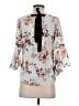 Green Envelope Floral Ivory 3/4 Sleeve Blouse Size S - photo 2