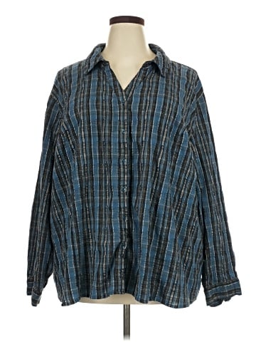 Liz & Me for Catherines Long Sleeve Button-Down Shirt (view 1)
