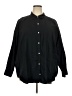 Old Navy Solid Black 3/4 Sleeve Button-Down Shirt Size XXL - photo 1