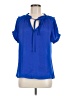 Naked Zebra 100% Polyester Blue Short Sleeve Blouse Size M - photo 1
