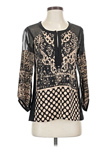 Nanette Lepore Long Sleeve Silk Top (view 1)