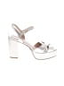 Stuart Weitzman Metallic White Sandals Size 12 - photo 1