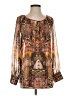 V Cristina 100% Polyester Brown Long Sleeve Blouse Size S - photo 1