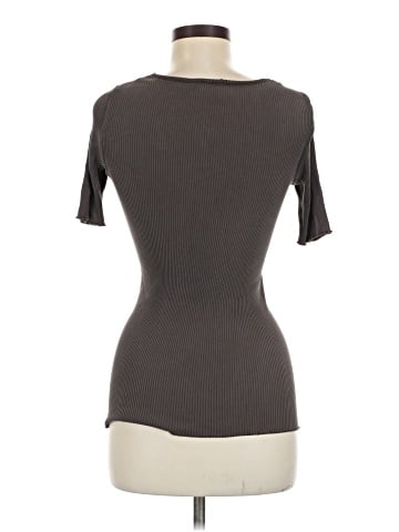 BCBGMAXAZRIA Short Sleeve Silk Top (view 2)