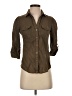 Fei 100% Cotton Brown 3/4 Sleeve Button-Down Shirt Size 2 - photo 1