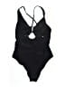 Unbranded Solid Black One Piece Swimsuit Size L - photo 2