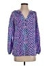 Lilly Pulitzer 100% Silk Blue Long Sleeve Silk Top Size S - photo 1