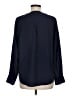 J.Crew 100% Silk Blue Long Sleeve Silk Top Size 8 - photo 2