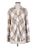 Maven West 100% Rayon Plaid Tan Long Sleeve Blouse Size XS - photo 1