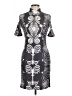 Yahada Graphic Gray Cocktail Dress Size L - photo 1