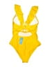 Cupshe Solid Yellow One Piece Swimsuit Size L - photo 2