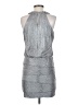 Laundry by Shelli Segal 100% Polyester Metallic Silver Cocktail Dress Size 4 (petite) - photo 2