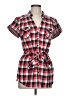 Guess 100% Cotton Red Short Sleeve Button-Down Shirt Size L - photo 1