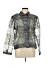 Erin London Metallic Silver Long Sleeve Blouse Size L - photo 1