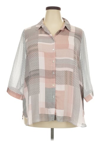 Rose + Olive 3/4 Sleeve Button-Down Shirt (view 1)