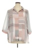Rose + Olive Color Block Gray 3/4 Sleeve Button-Down Shirt Size 2X - photo 1