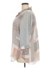 Rose + Olive Color Block Gray 3/4 Sleeve Button-Down Shirt Size 2X - photo 5