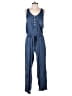Love Stitch 100% Tencel Solid Blue Jumpsuit Size S - photo 1