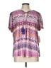 One World Paisley Purple Short Sleeve Blouse Size L - photo 1