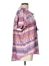 One World Paisley Purple Short Sleeve Blouse Size L - photo 4