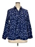Notations Print Blue Long Sleeve Blouse Size 2X - photo 1