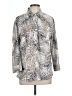 Cali And York Animal Print Silver Long Sleeve Blouse Size L - photo 1