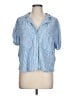 Universal Thread Stripes Blue Short Sleeve Blouse Size L - photo 1