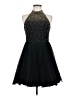 Aqua 100% Polyester Stars Black Cocktail Dress Size 8 - photo 1