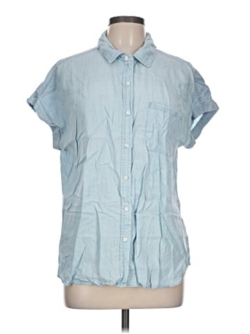 Cosmic Blue Love Short Sleeve Button-Down Shirt (view 1)