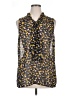 CAbi 100% Polyester Animal Print Yellow Sleeveless Blouse Size XL - photo 1