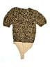 WAYF 100% Polyester Animal Print Gold Short Sleeve Blouse Size S - photo 2