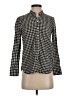 MNG Houndstooth Black Long Sleeve Blouse Size 2 - photo 1